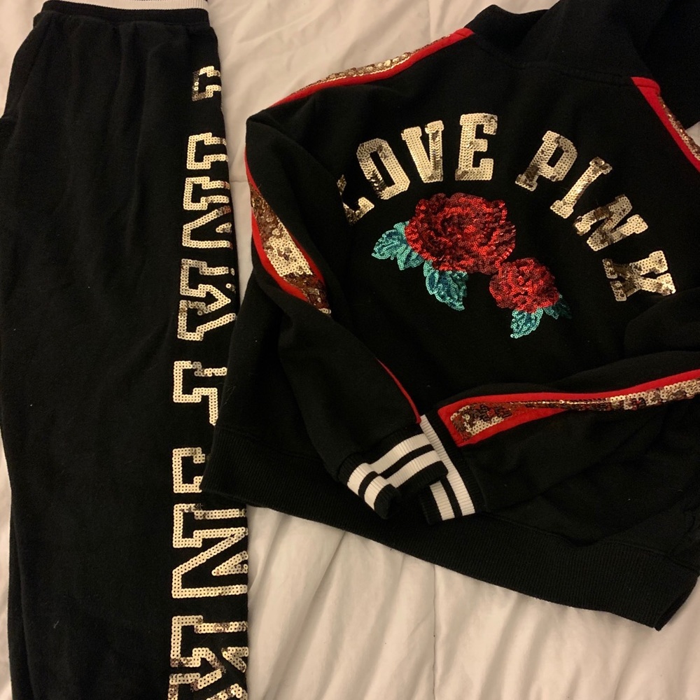 2 Victoria Pink Sweat Suits